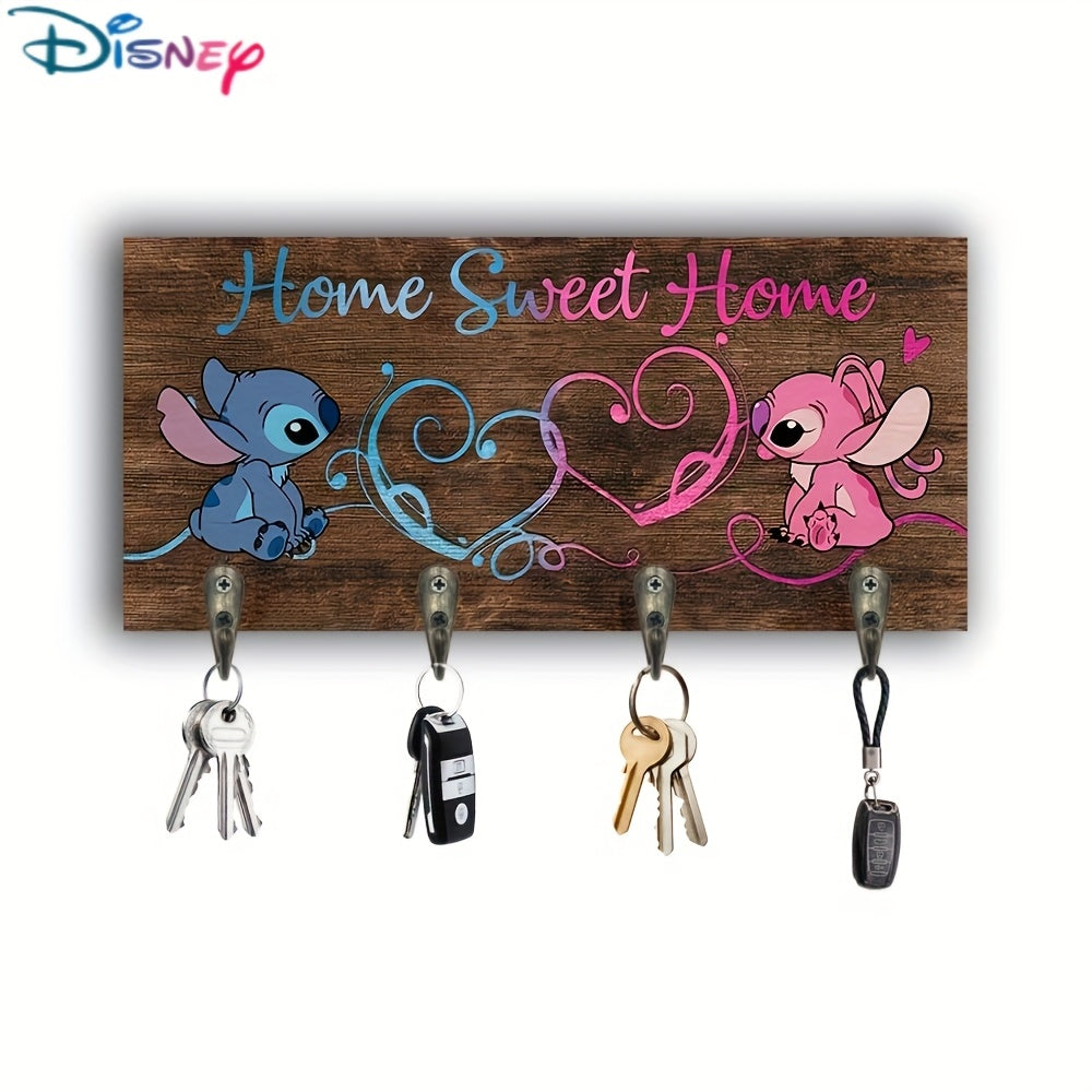Plaque Murale en Bois "Home Sweet Home" – Stitch & Angel