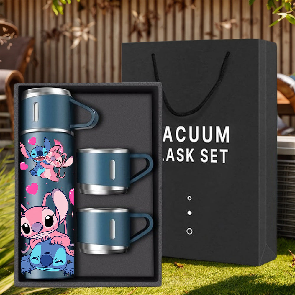 Gourde isotherme Stitch – Bouteille thermos 500 ml avec tasse intégrée