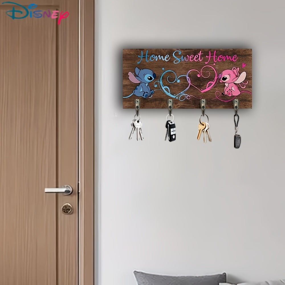 Plaque Murale en Bois "Home Sweet Home" – Stitch & Angel