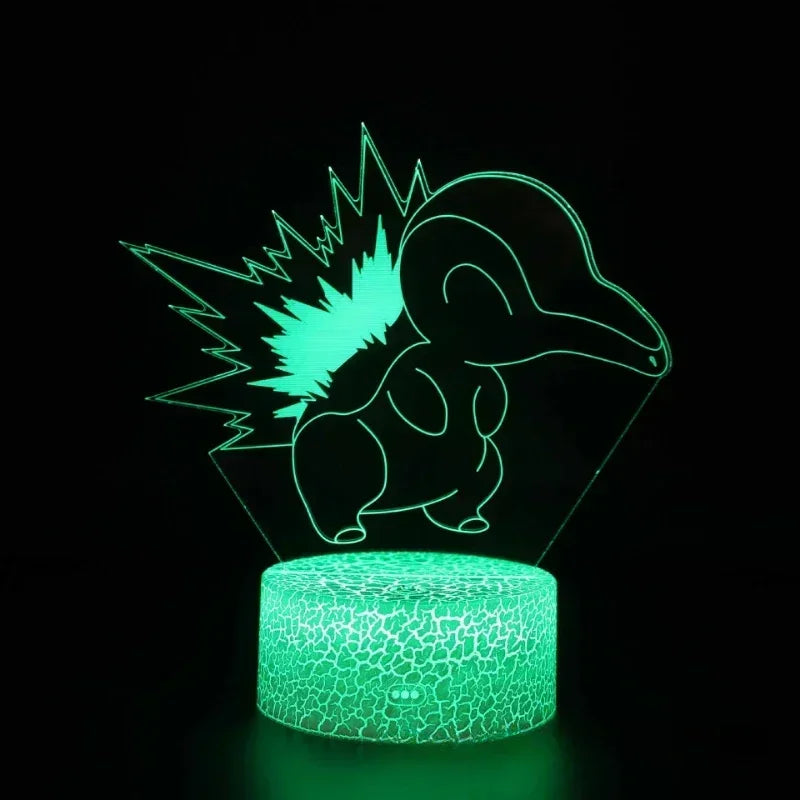 Lampe LED 3D Pokémon – 16 couleurs, télécommande & tactile