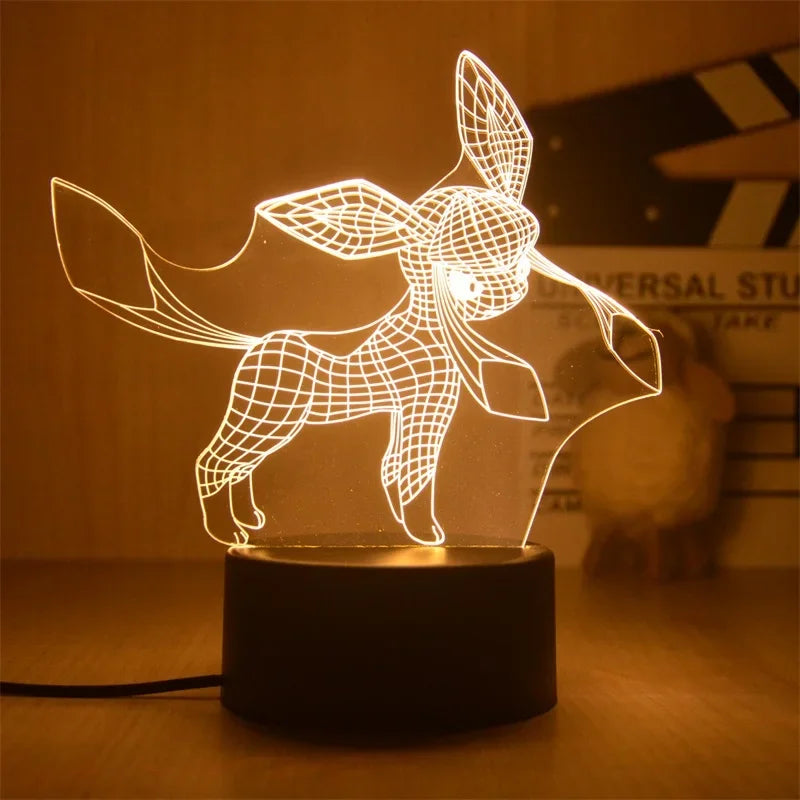 Lampe LED 3D Pokémon Givrali – 16 couleurs, télécommande & tactile