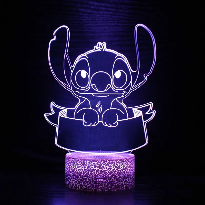 Veilleuse LED 3D Stitch – 16 couleurs avec télécommande