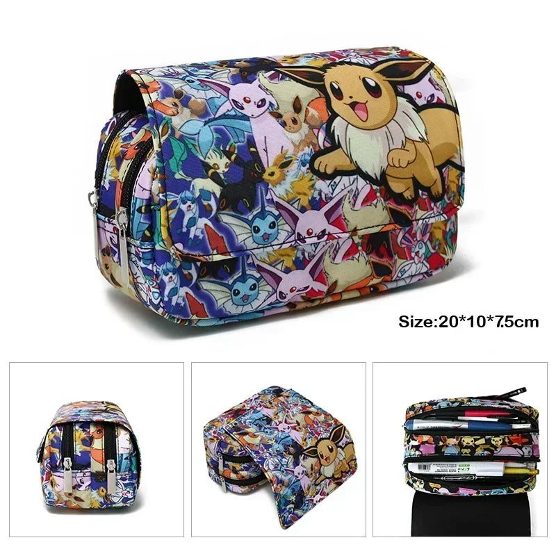 Trousse Pokémon – Design animé, multi-rangements