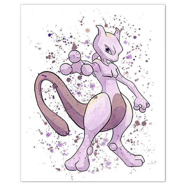 Poster Pokémon Mewtwo – Affiche Murale Déco Chambre & Gaming