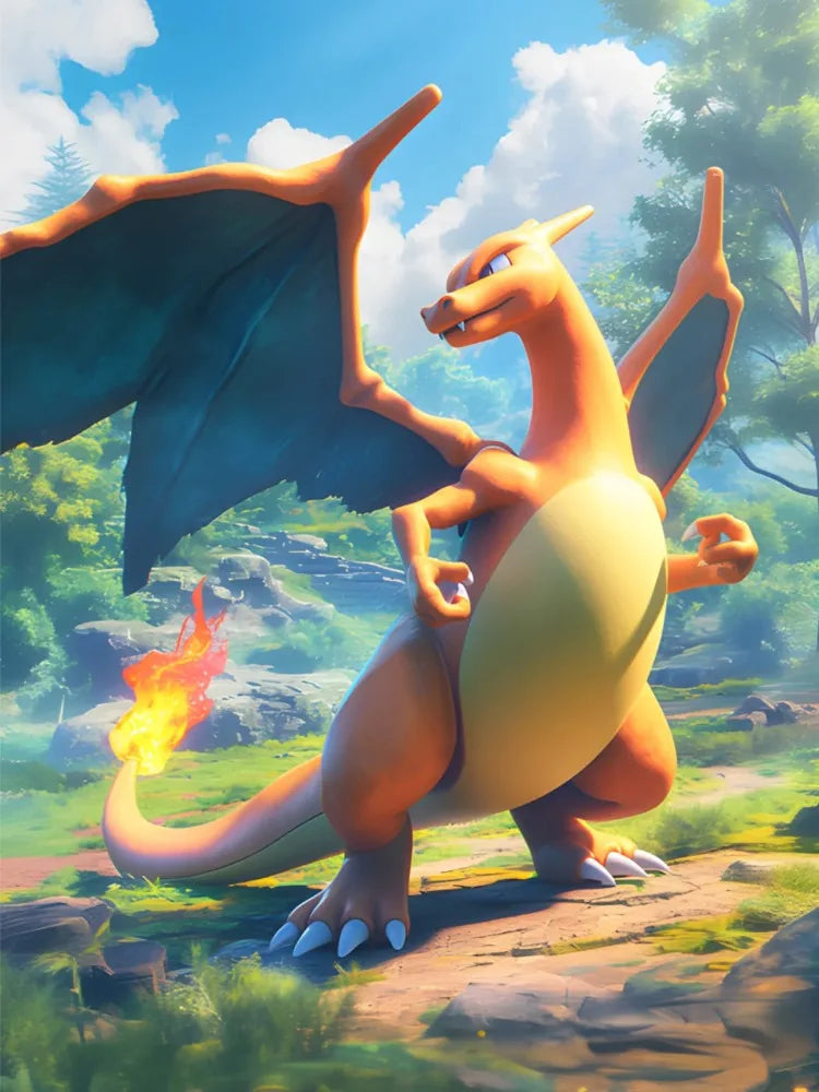 Diamond Painting Pokémon Dracaufeu – Diamants Ronds à Réaliser Soi-Même