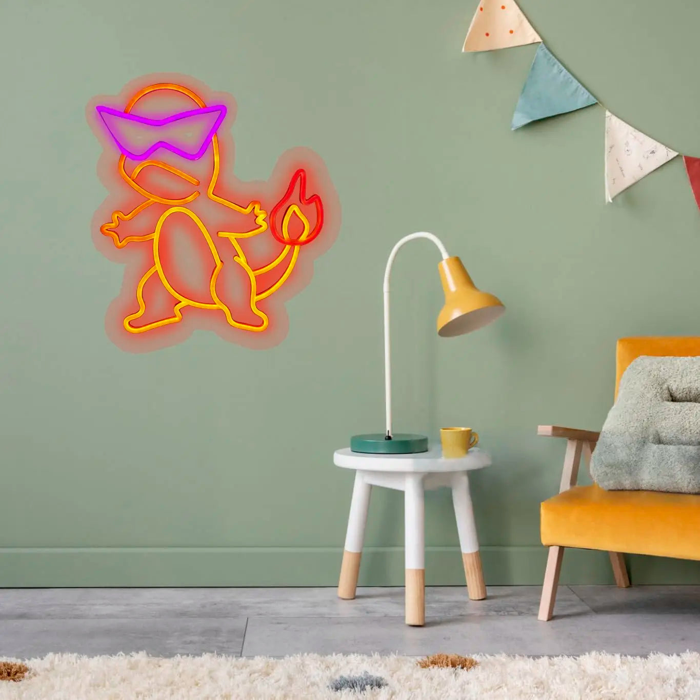 Lampe Néon LED Salameche – Décoration Murale Pokémon