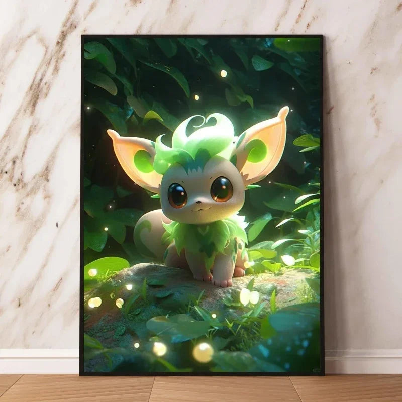 Kit Complet Diamond Painting bébé Phyllali – Tableau Diamant à Créer Pokémon (Toile Vierge & Accessoires)