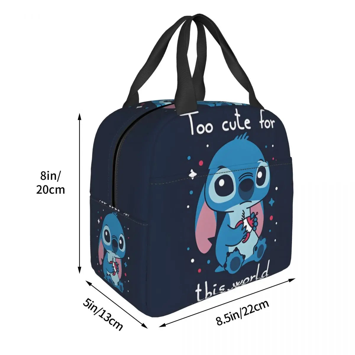 Sac Isotherme Stitch Too cute – Lunch Bag Léger et Résistant pour Pique-Nique et Déjeuners (22x20x13 cm)