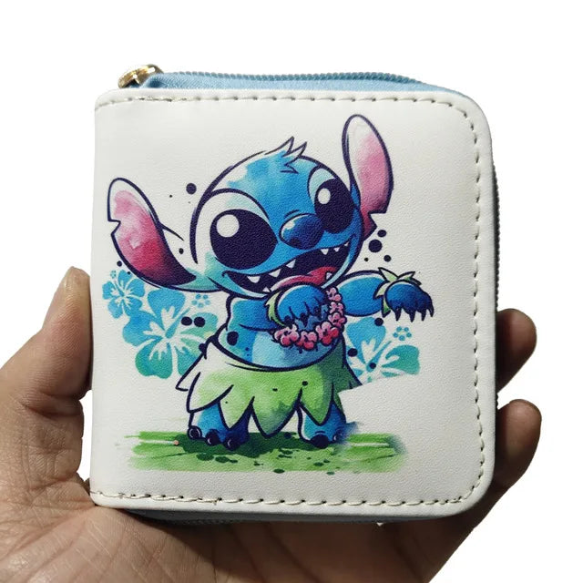 Porte-monnaie Stitch danse Disney - Compact et Pratique (10x10 cm)