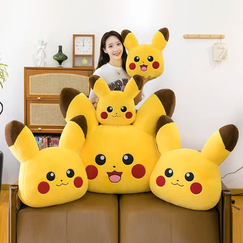 Coussin Peluche Pikachu Double Face – Oreiller Pokémon Extra-Large Décoratif (40cm,50 & 60cm)