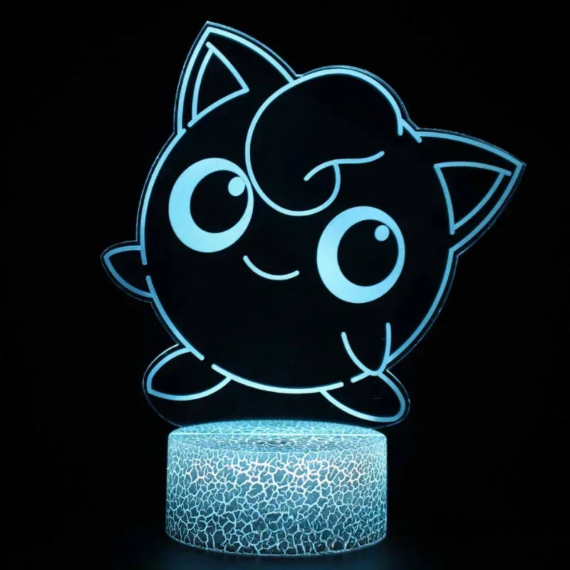 Lampe LED 3D Pokémon – 16 couleurs, télécommande & tactile