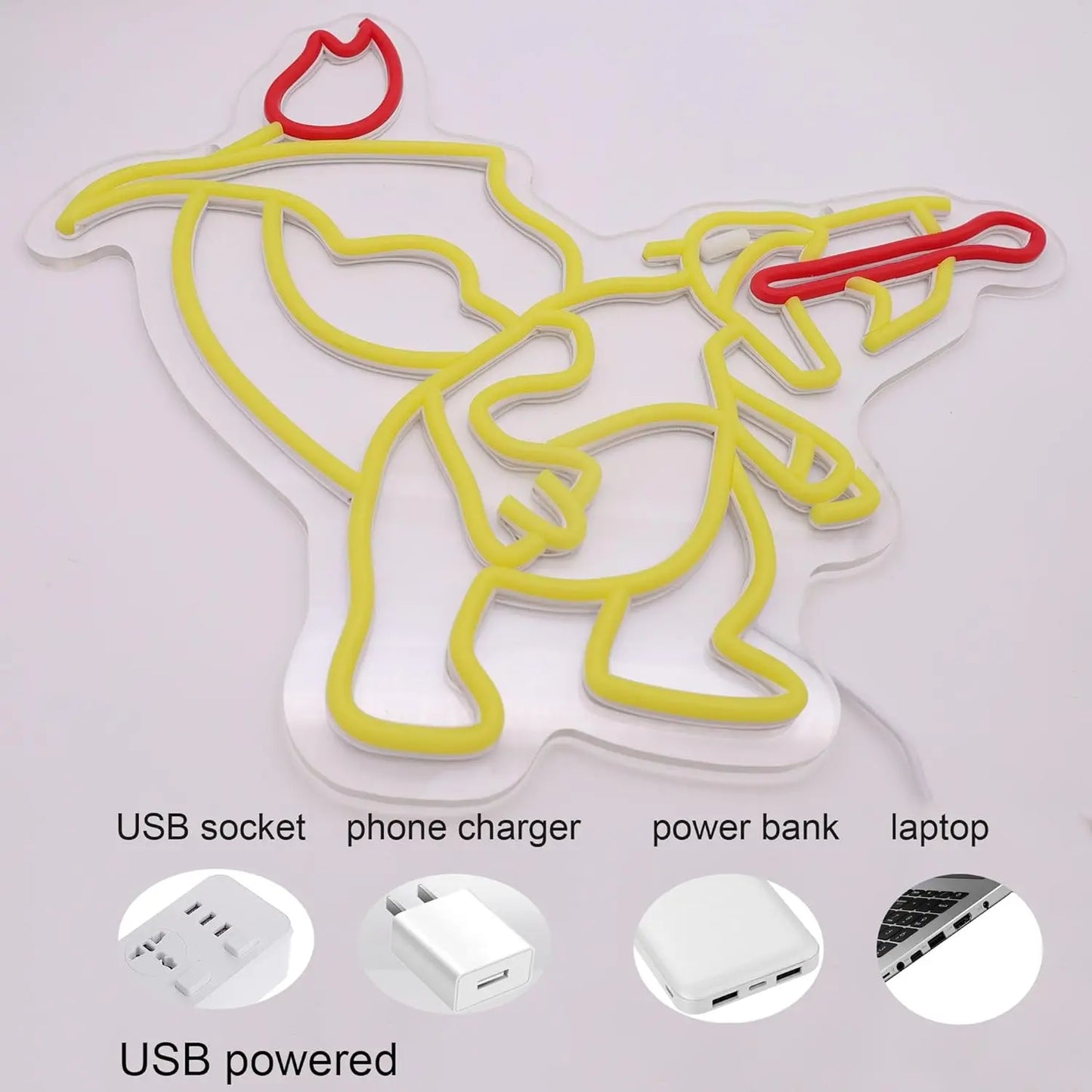 Néon LED Pokémon - Dracaufeu (Nouveau modèle)