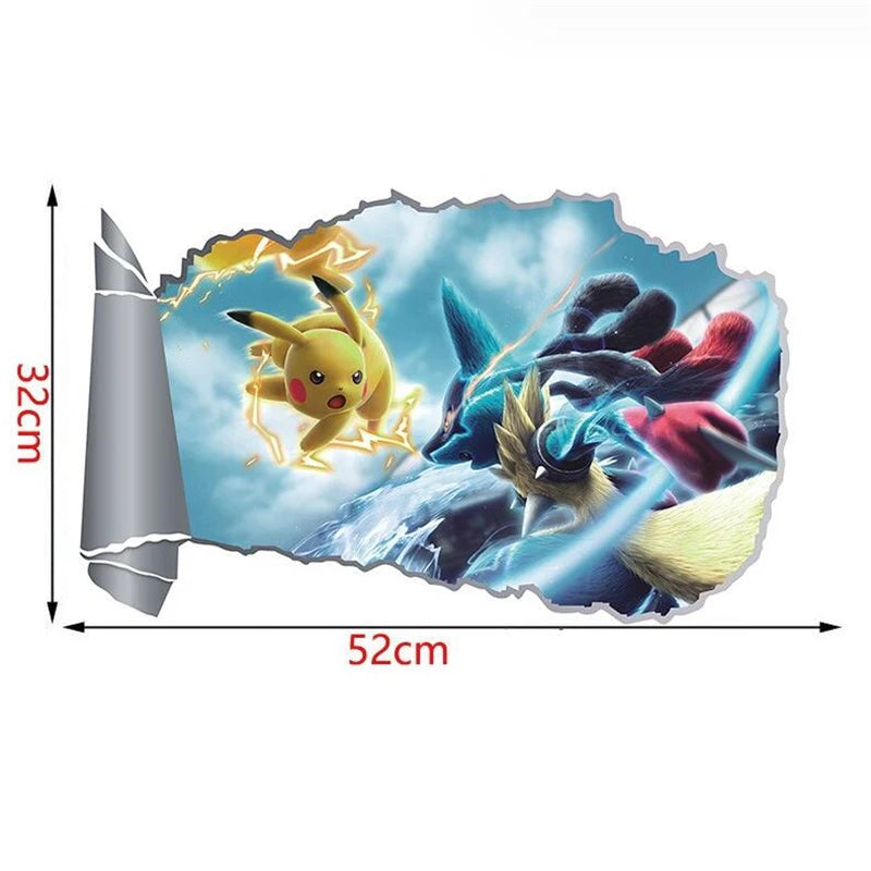 Stickers Muraux Pokémon – Effet 3D Brèche Murale