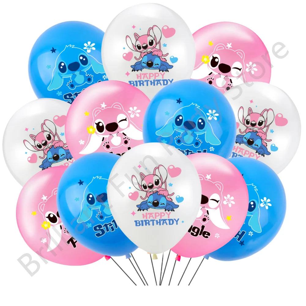 Ballons de fête Lilo & Stitch Mix – Lot de 12 ballons en latex pour anniversaire