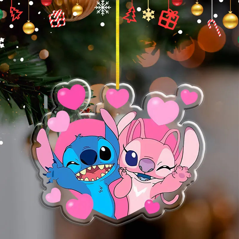 Pendentif de Noël Disney Stitch 3t Angel – Décoration en acrylique 2D