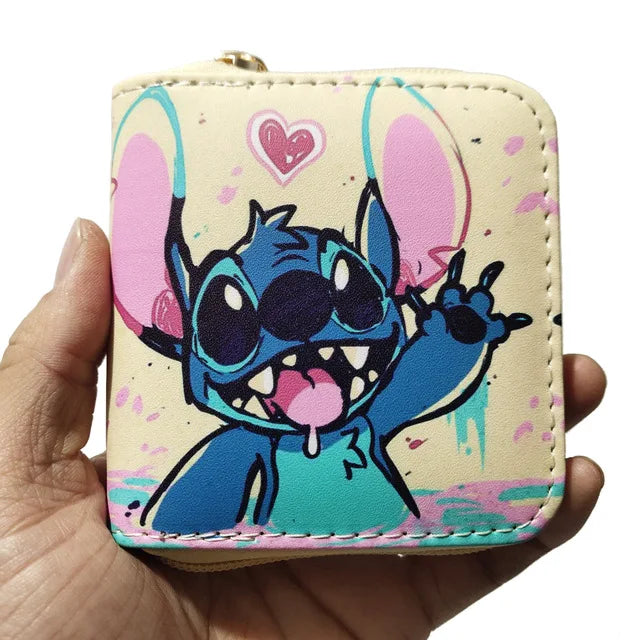 Porte-monnaie Stitch bave Disney - Compact et Pratique (10x10 cm)