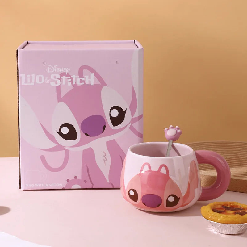 Tasse Stitch & Angel avec Cuillère – Collection Disney