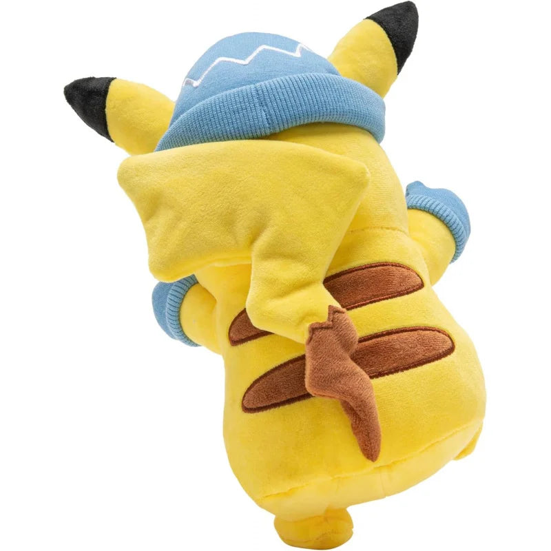 Peluche Pikachu Hiver – Bonnet Bleu & Gants, Pokémon Winter Edition 25 cm