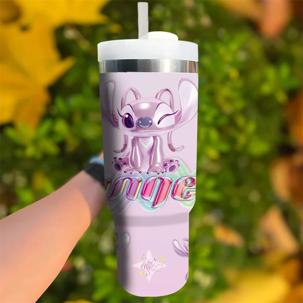 Gobelet Isotherme 1,18 L Disney Angel – Avec Poignée et Paille