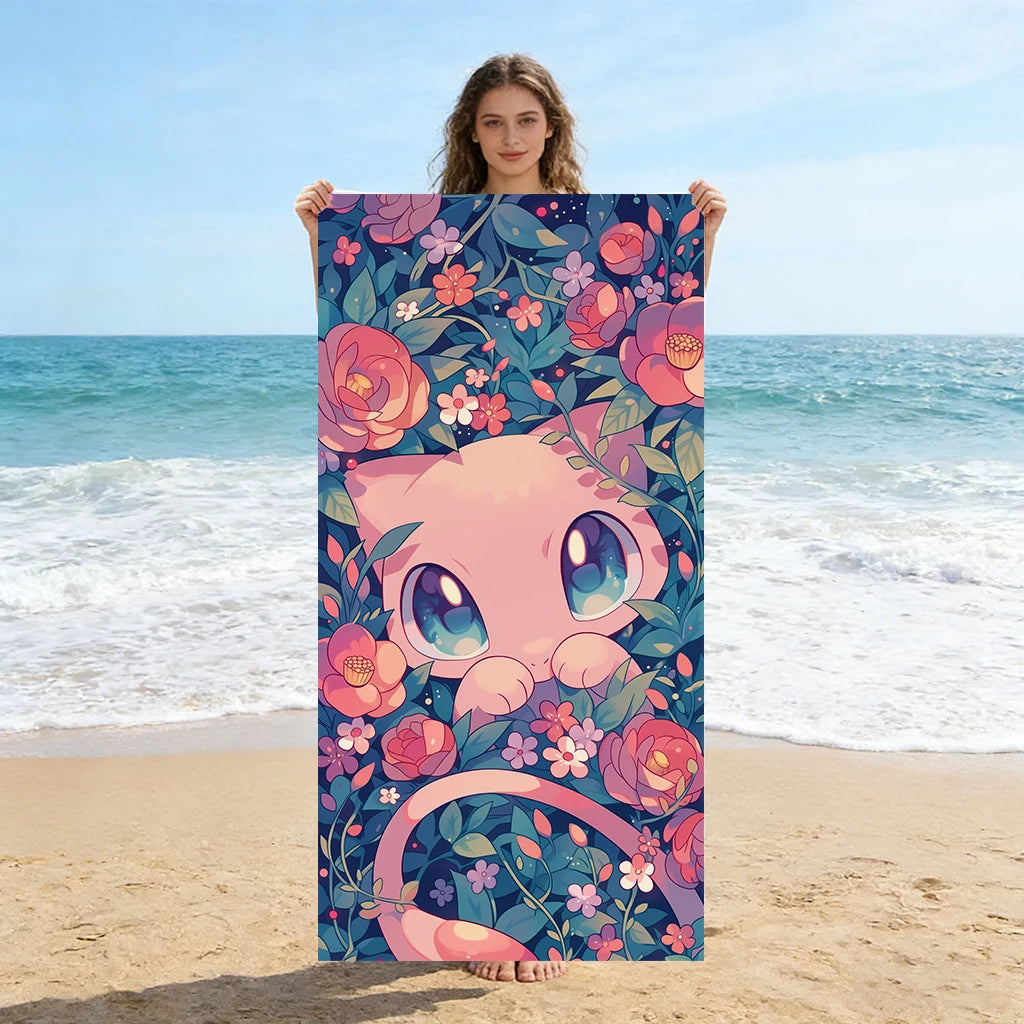 Serviette de Bain Pokémon Mew – Microfibre Anti-Sable