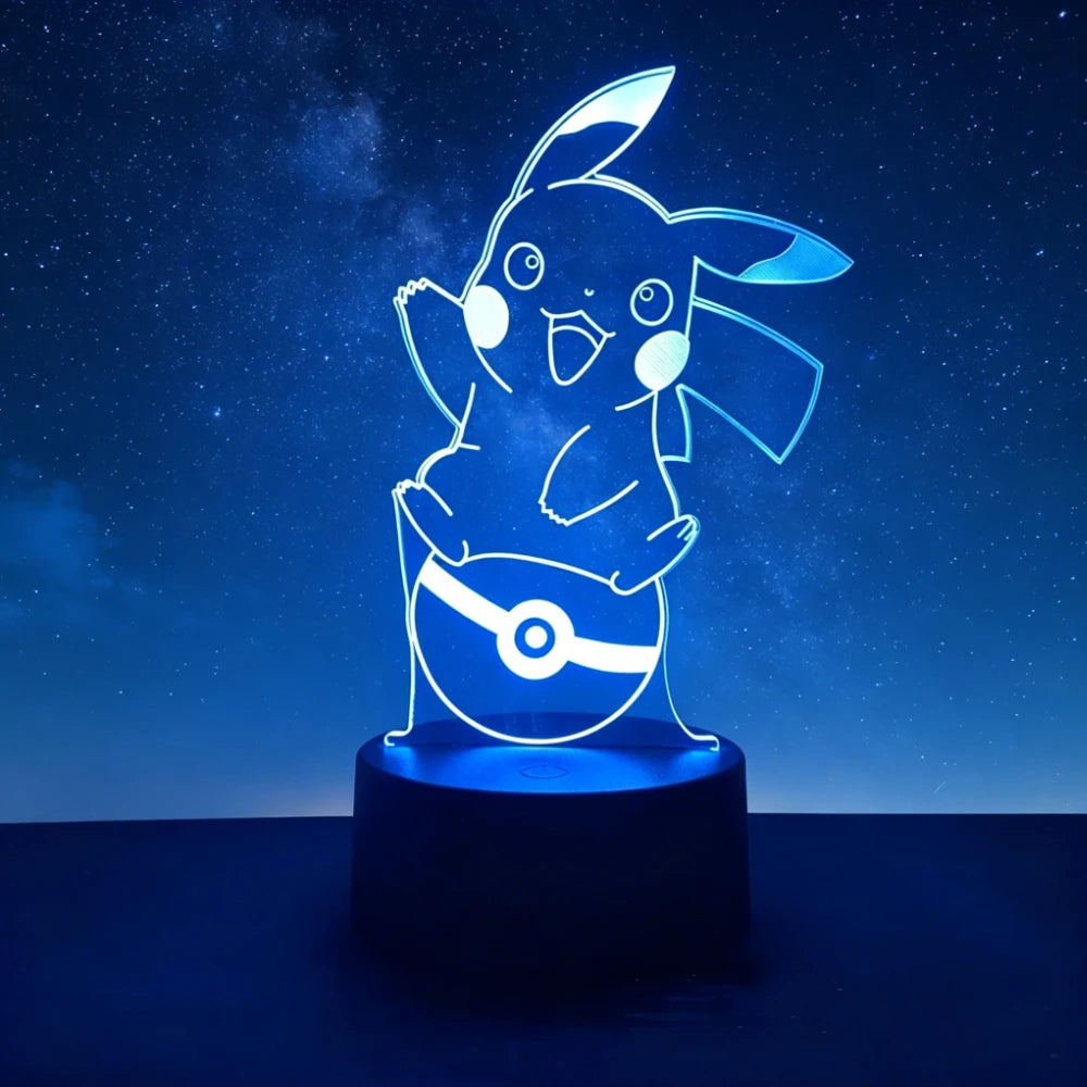 Lampe LED 3D Pokémon Pikachu : Illuminez votre intérieur avec votre compagnon favori