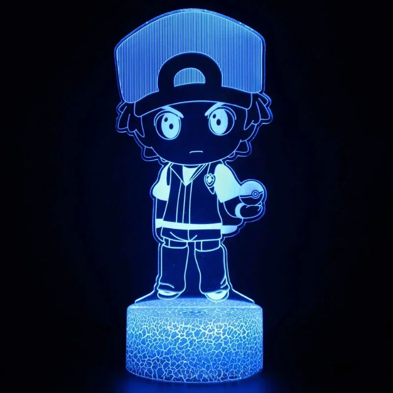 Lampe LED 3D Pokémon – 16 couleurs, télécommande & tactile