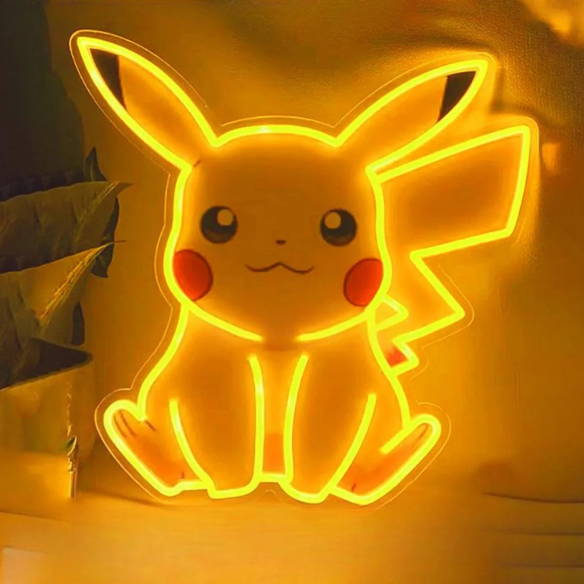 Pikachu LED Neon Sign - USB Wall Decor for Bedroom, Living Room or Game Room