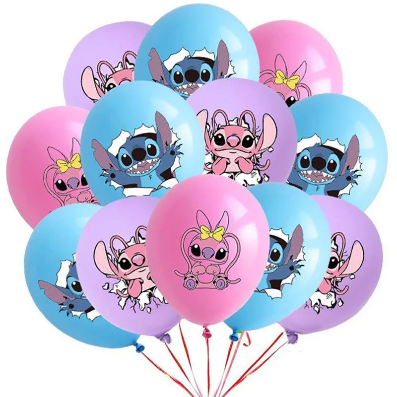 Pack de 18 Ballons en Latex Stitch & Angel – Modèle Expressions Fun
