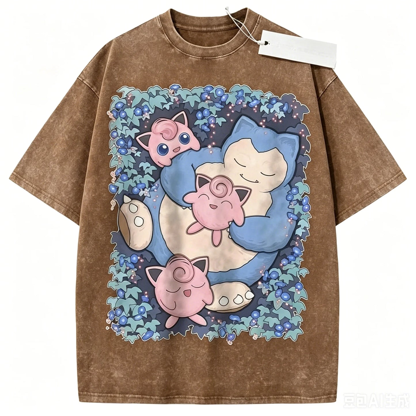 T-Shirt Pokémon Ronflex & Rondoudou – Style Cosy & Kawaii