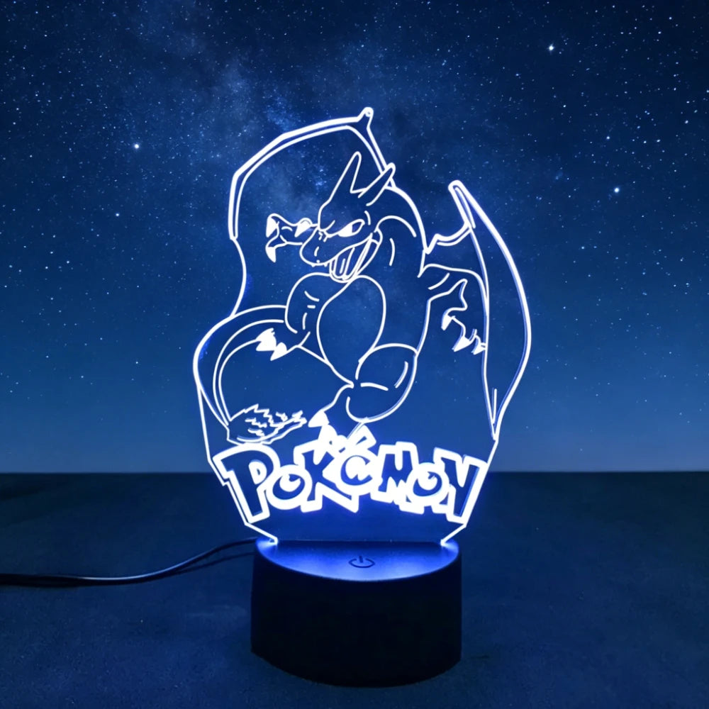 Lampe LED 3D Pokémon Dracaufeu : Illuminez votre intérieur avec votre compagnon favori
