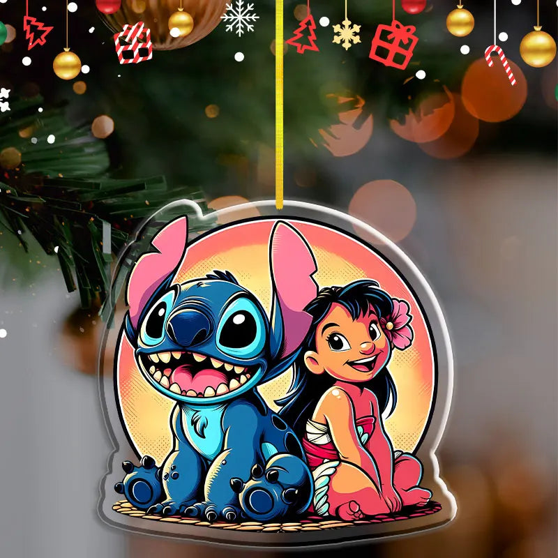 Pendentif de Noël Disney Lilo et Stitch – Décoration en acrylique 2D