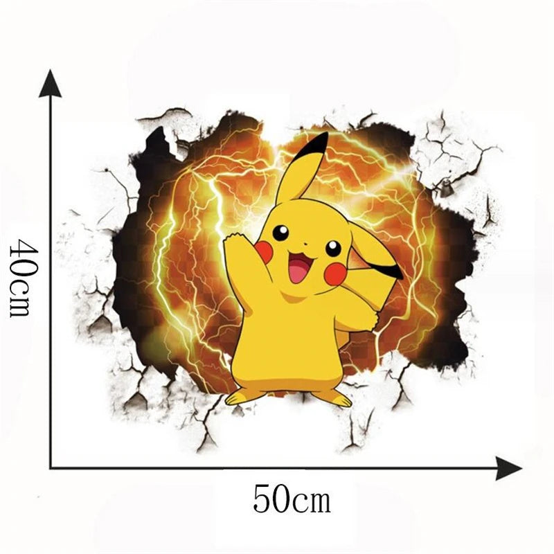 Stickers Muraux Pokémon – Effet 3D Brèche Murale