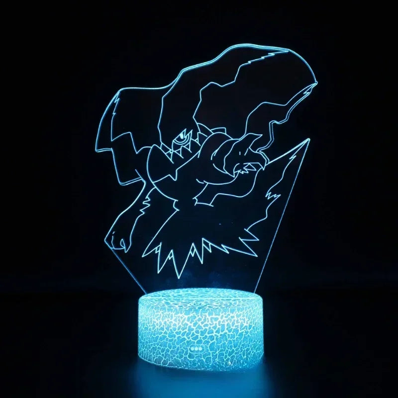 Lampe LED 3D Pokémon – 16 couleurs, télécommande & tactile