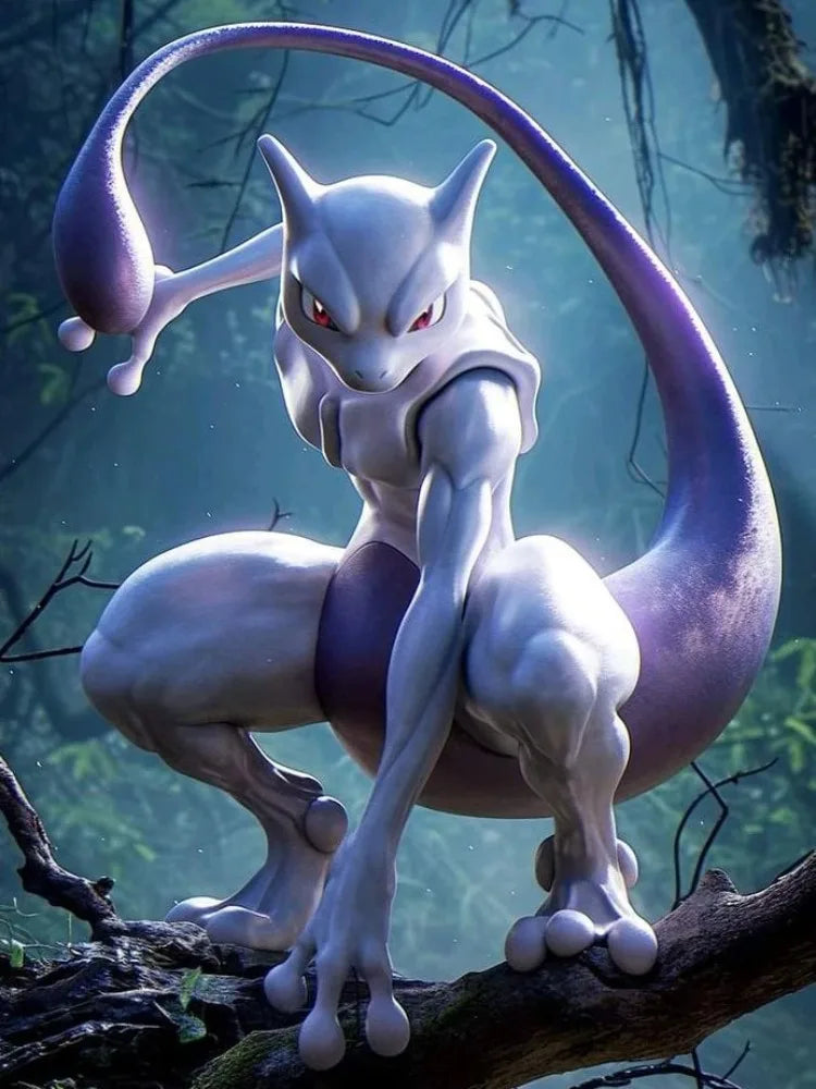 Diamond Painting Pokémon Mewtwo – Diamants Ronds à Réaliser Soi-Même
