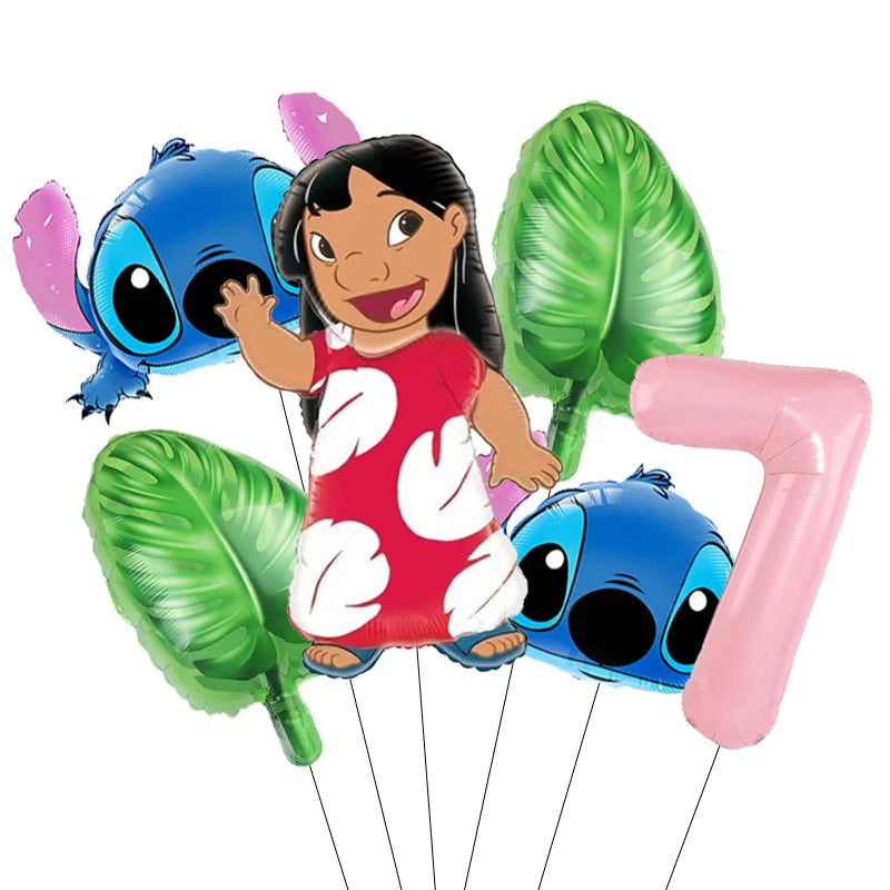 Pack Déco Anniversaire Lilo & Stitch – Chiffre au Choix & Ballons Thématiques