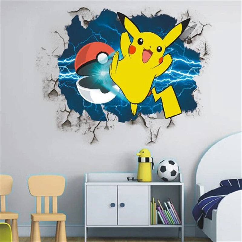 Stickers Muraux Pokémon – Nouvelle Collection Effet 3D