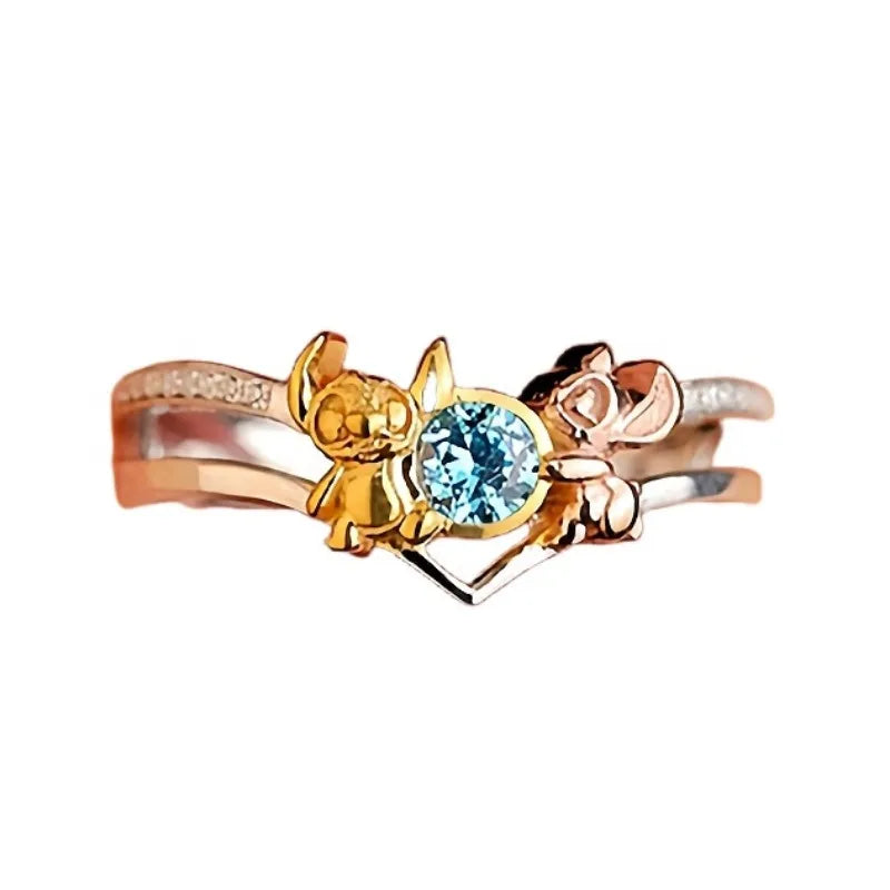 Bague Stitch & Angel – Anneau Couple Ajustable
