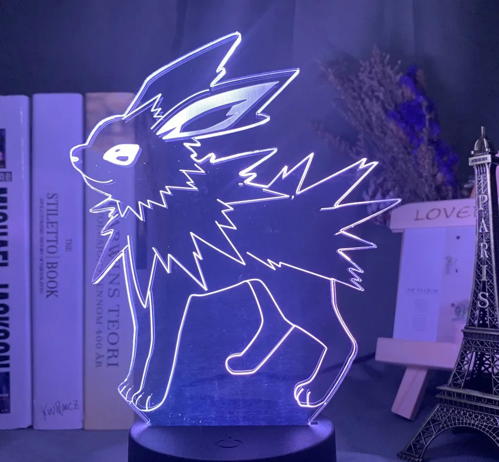 Lampe LED 3D Pokémon Voltali – 16 couleurs, télécommande & tactile