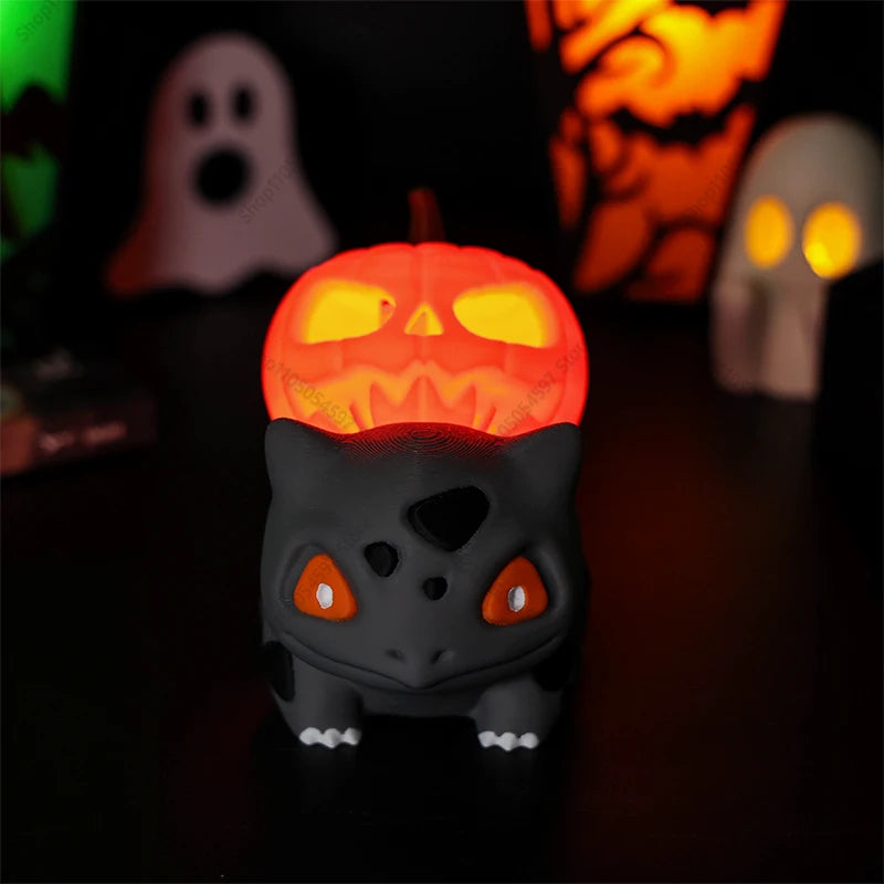 Lampe Veilleuse Pokémon Bulbizarre d'Halloween – Figurine Citrouille Lumineuse 3D
