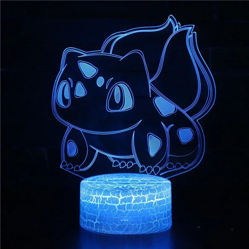 Lampe LED 3D Pokémon – 16 couleurs, télécommande & tactile