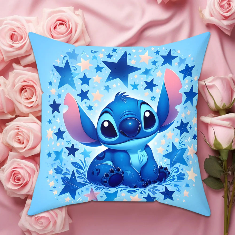 Taie d’oreiller décorative Stitch et Angel – Collection Disney Kawaii (40x40cm / 45x45cm / 50x50cm)