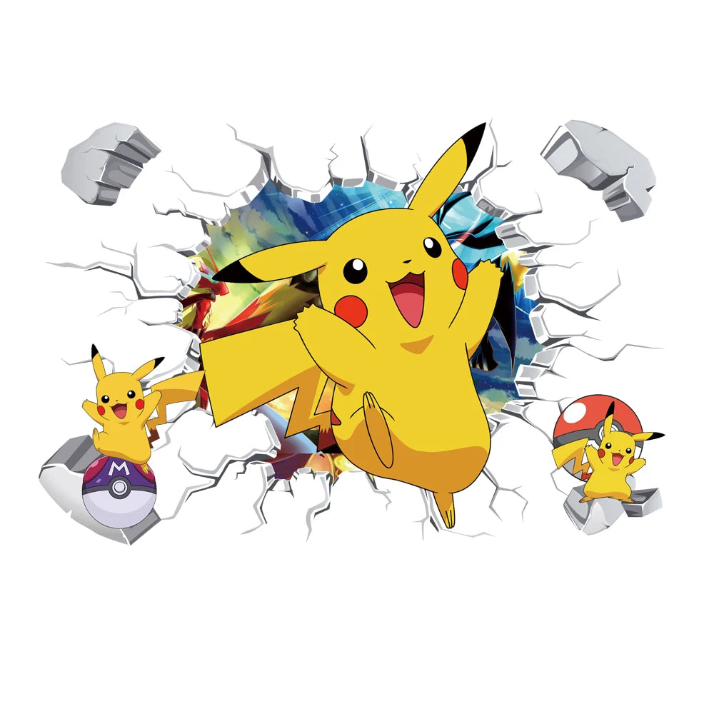 Stickers Muraux Pokémon – Nouvelle Collection Effet 3D