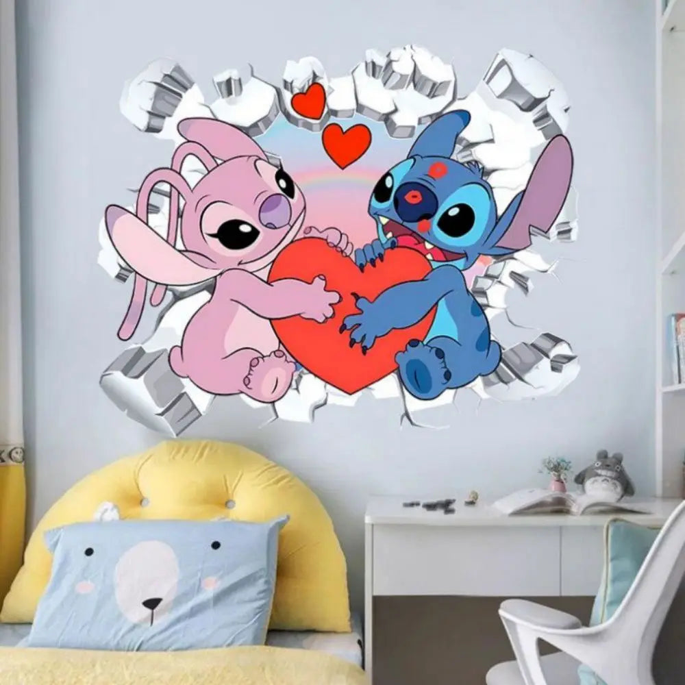 Sticker mural Lilo et Stitch plein d'amour