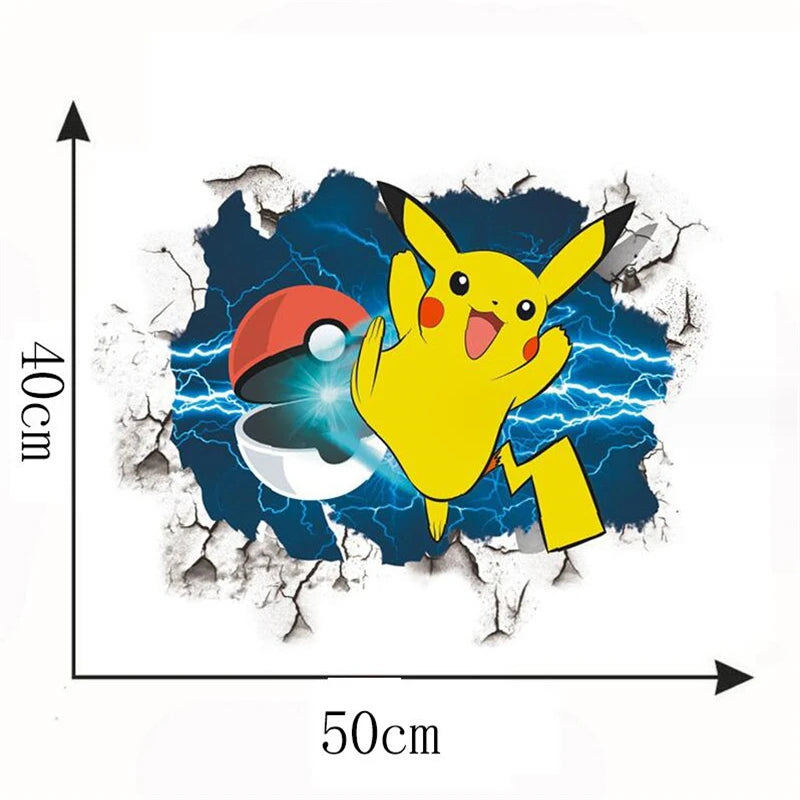 Stickers Muraux Pokémon – Nouvelle Collection Effet 3D
