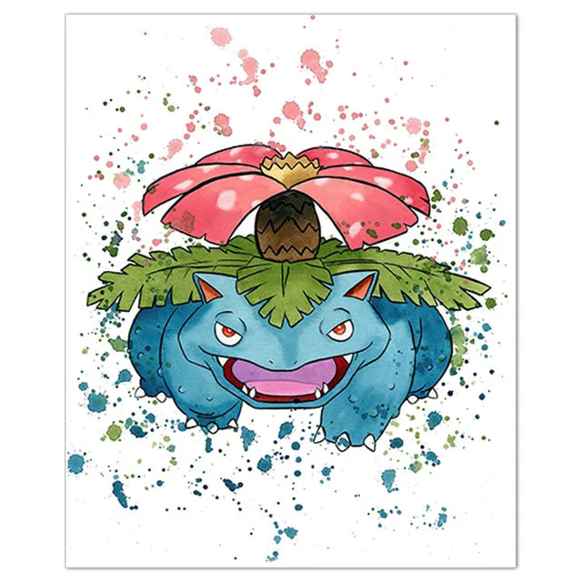 Poster Pokémon Florizarre – Affiche Murale Déco Chambre & Gaming