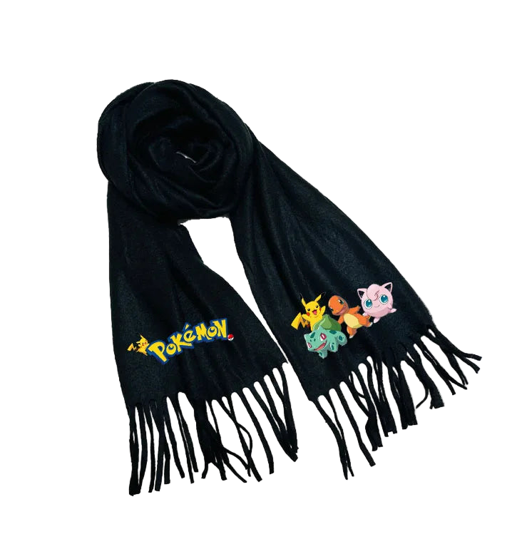 Écharpe Pokémon – Modèles Pikachu, Évoli, Rondoudou, Dracaufeu…