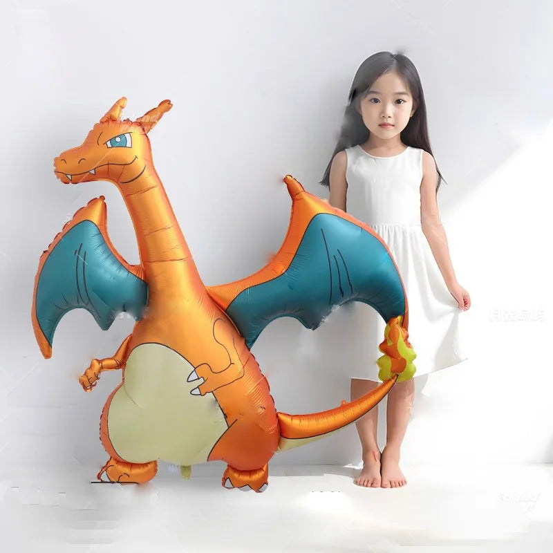 Ballon Pokémon Dracaufeu Géant – 125 × 134 cm – Aluminium 3D