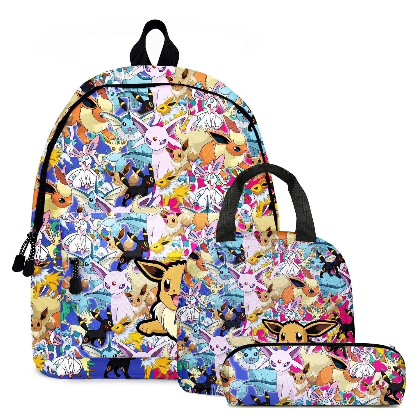 Pack École Pokémon 3-en-1 – Sac à dos, Trousse et Lunch Bag (Modèles au choix)