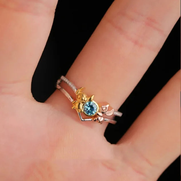 Bague Stitch & Angel – Anneau Couple Ajustable
