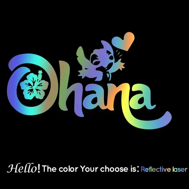 Autocollant Ohana – Design Stitch pour Voiture (Vinyle Découpé)